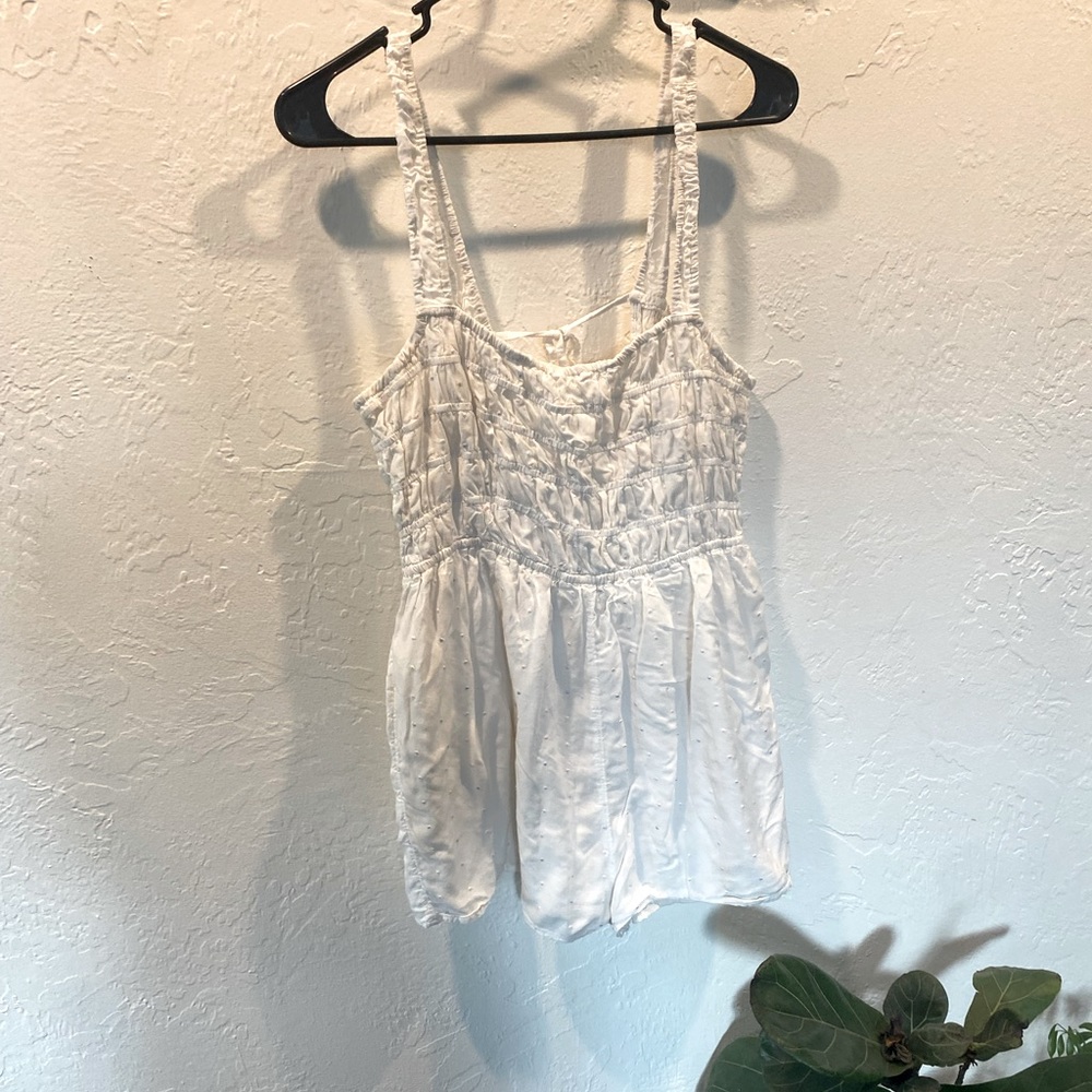 Urban Outfitters short jumpsuit white with color polkadot (large)